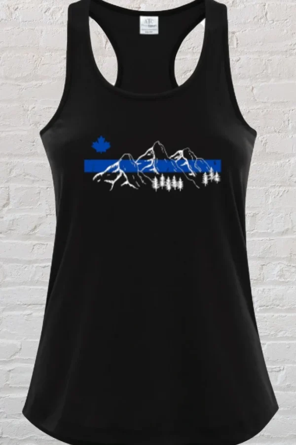 Thin Blue Line Mountain Tank Top Black Stand Alone